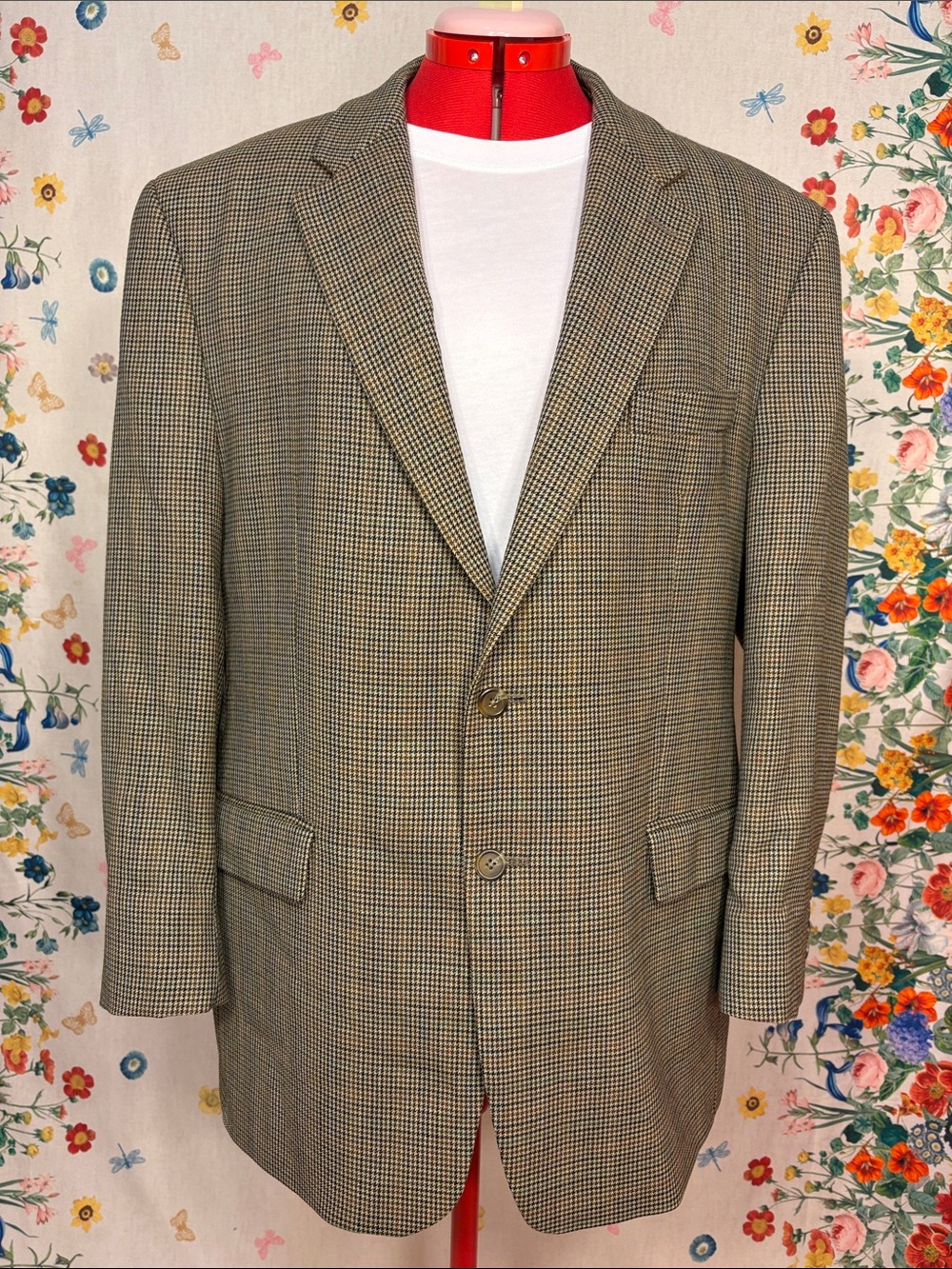 Vintage Lauren Ralph Lauren - 100% Wool Brown Glen Plaid Classic Sport Coat